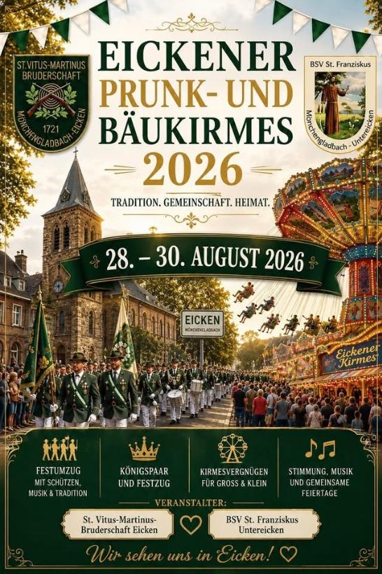 Eickener Prunk und Bäukirmes 2026 (c) St. Vitus Martinusbruderschaft Eicken & BSV Untereicken