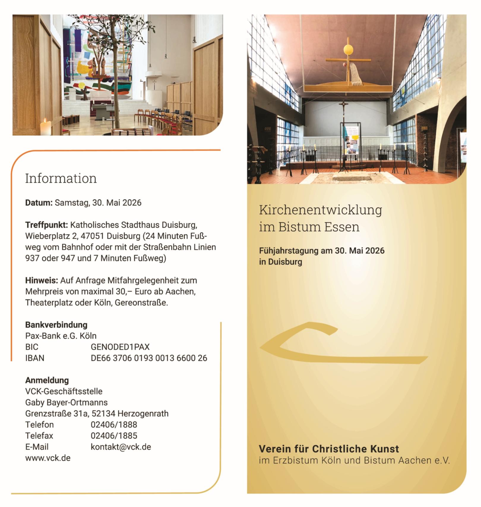 Frühjahrstagung des Vereins für Christliche Kunst: Kirchenentwicklung im Bistum Essen (c) VCK - Verein für Christliche Kunst