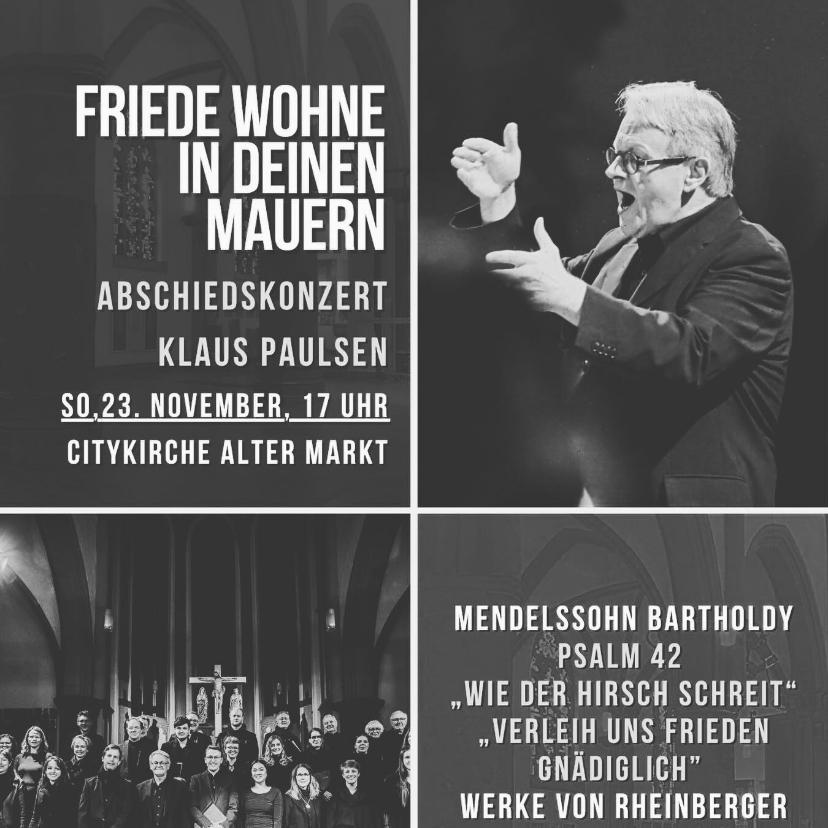 Abschiedskonzert Klaus Paulsen verlegt